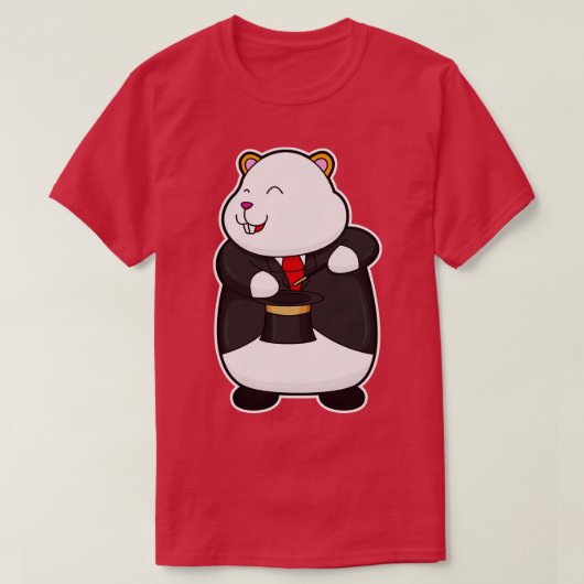 Hamster als Magier mit Zauberstab-Hut T-Shirt (Design vorne)