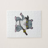 Hamster als Ninja in Kampfkunst mit Schwert Puzzle (Horizontal)