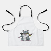 Hamster als Ninja in Kampfkunst mit Schwert Schürze (Vorderseite)