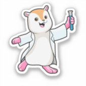 Hamster als Scientist mit Prüfröhre Aufkleber (Vorderseite)