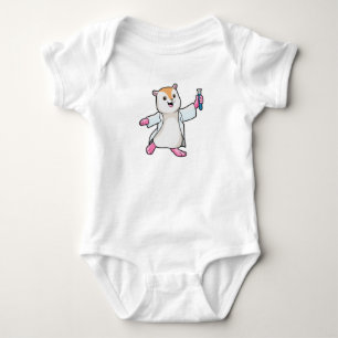 Hamster als Scientist mit Prüfröhre Baby Strampler