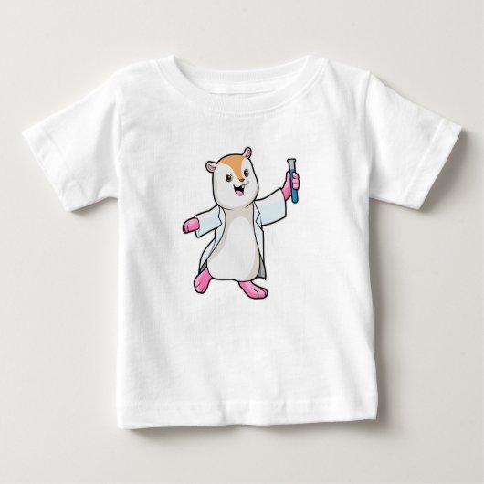 Hamster als Scientist mit Prüfröhre Baby T-shirt (Vorderseite)