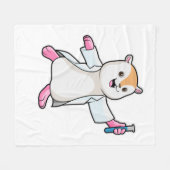 Hamster als Scientist mit Prüfröhre Fleecedecke (Vorderseite (Horizontal))
