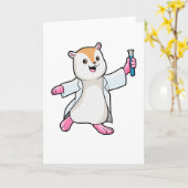 Hamster als Scientist mit Prüfröhre Karte (Gelbe Blume)