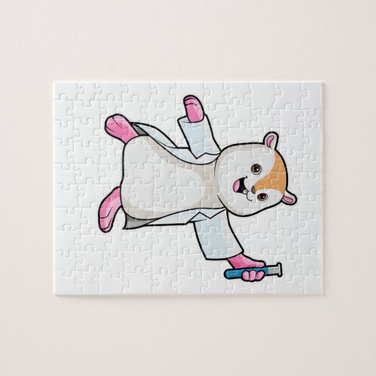 Hamster als Scientist mit Prüfröhre Puzzle (Horizontal)