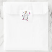 Hamster als Scientist mit Prüfröhre Quadratischer Aufkleber (Tasche)