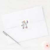 Hamster als Scientist mit Prüfröhre Quadratischer Aufkleber (Umschlag)