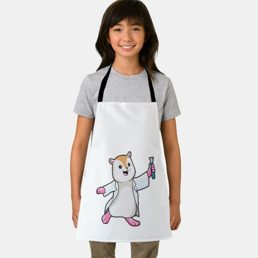 Hamster als Scientist mit Prüfröhre Schürze (Insitu)