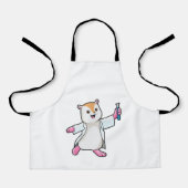 Hamster als Scientist mit Prüfröhre Schürze (Vorderseite)