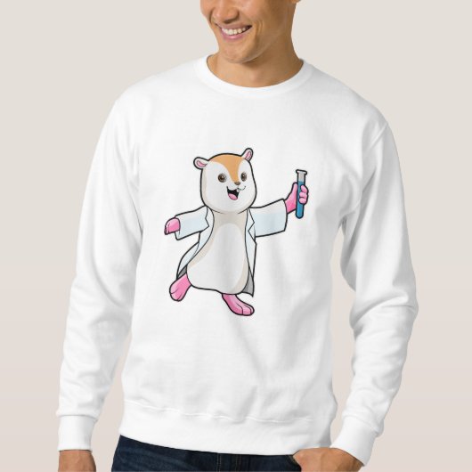 Hamster als Scientist mit Prüfröhre Sweatshirt (Vorderseite)