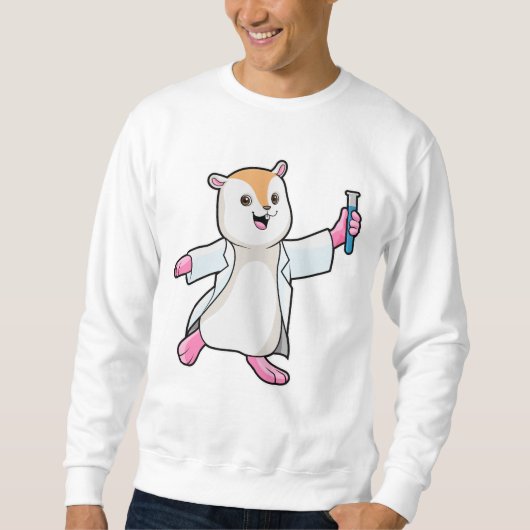 Hamster als Scientist mit Prüfröhre Sweatshirt (Vorderseite)