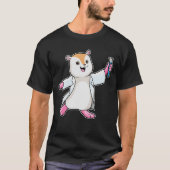 Hamster als Scientist mit Prüfröhre T-Shirt (Vorderseite)