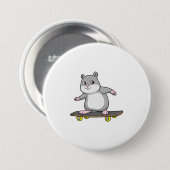 Hamster als Skater mit Skateboard Button (Vorne & Hinten)
