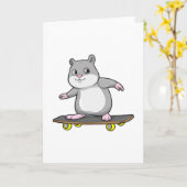 Hamster als Skater mit Skateboard Karte (Gelbe Blume)