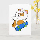 Hamster als Skater mit Skateboard Karte (Gelbe Blume)