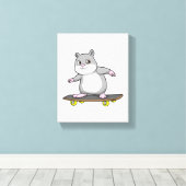 Hamster als Skater mit Skateboard Leinwanddruck (Insitu (Holzboden))