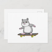 Hamster als Skater mit Skateboard Postkarte (Vorne/Hinten)