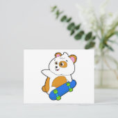 Hamster als Skater mit Skateboard Postkarte (Stehend Vorderseite)