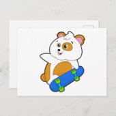 Hamster als Skater mit Skateboard Postkarte (Vorne/Hinten)