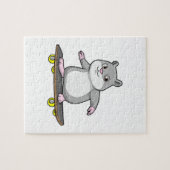 Hamster als Skater mit Skateboard Puzzle (Horizontal)
