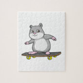 Hamster als Skater mit Skateboard Puzzle (Vertikal)