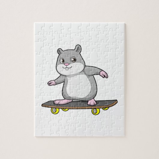 Hamster als Skater mit Skateboard Puzzle (Vertikal)