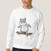 Hamster als Skater mit Skateboard Sweatshirt (Vorderseite)
