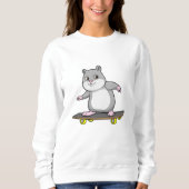 Hamster als Skater mit Skateboard Sweatshirt (Vorderseite)