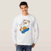 Hamster als Skater mit Skateboard T-Shirt (Vorne ganz)