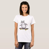 Hamster als Skater mit Skateboard T-Shirt (Vorne ganz)