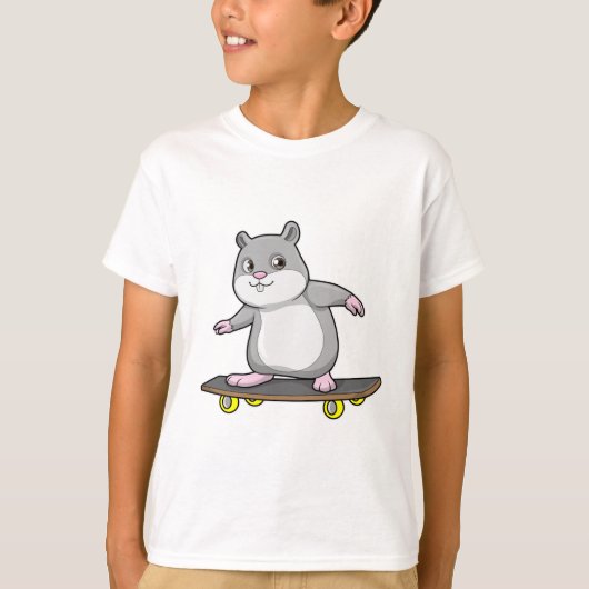 Hamster als Skater mit Skateboard T-Shirt (Vorderseite)