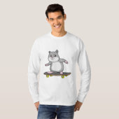 Hamster als Skater mit Skateboard T-Shirt (Vorne ganz)