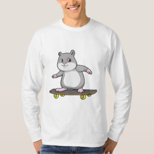 Hamster als Skater mit Skateboard T-Shirt
