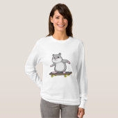 Hamster als Skater mit Skateboard T-Shirt (Vorne ganz)