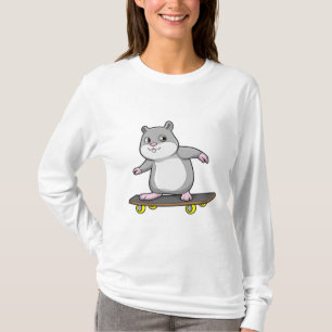 Hamster als Skater mit Skateboard T-Shirt