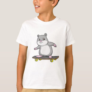 Hamster als Skater mit Skateboard T-Shirt