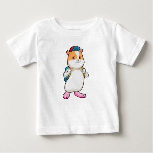 Hamster als Student mit Backpack & Cap Baby T-shirt