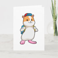 Hamster als Student mit Backpack & Cap