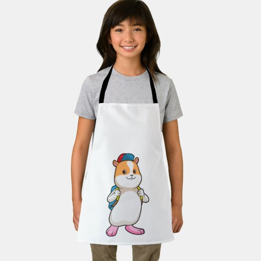 Hamster als Student mit Backpack & Cap Schürze (Insitu)