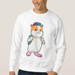 Hamster als Student mit Backpack & Cap Sweatshirt