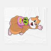 Hamster als Student mit Backpack.PNG Fleecedecke (Vorderseite (Horizontal))