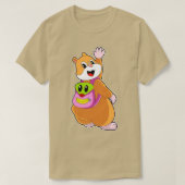 Hamster als Student mit Rucksack T-Shirt (Design vorne)