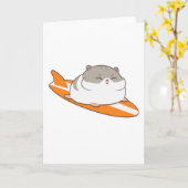 Hamster als Surfer mit Surfbrett Karte (Gelbe Blume)