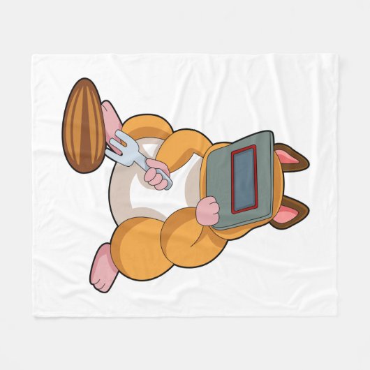 Hamster als Welder.PNG Fleecedecke (Vorderseite (Horizontal))