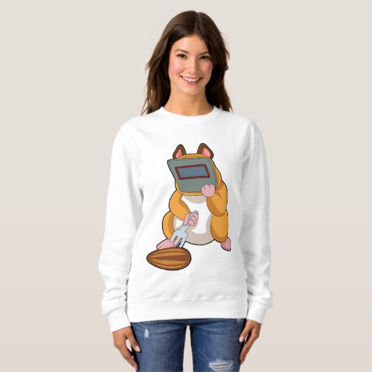 Hamster als Welder.PNG Sweatshirt (Vorne ganz)