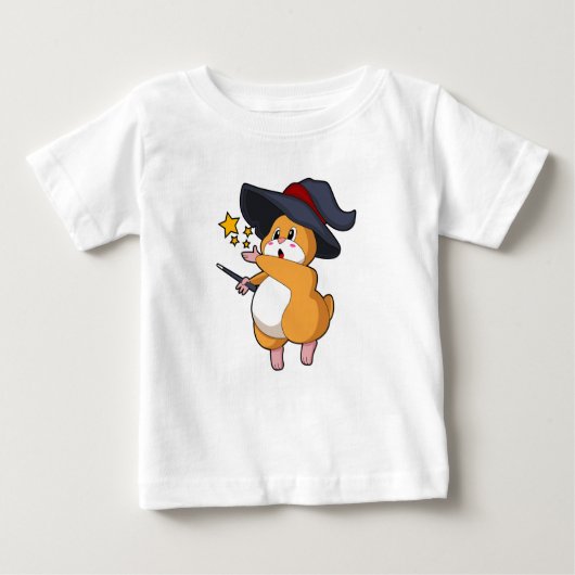 Hamster als Zauberer mit Zauberstab Baby T-shirt (Vorderseite)