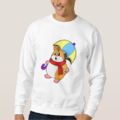 Hamster am Regen mit Umbrella Sweatshirt (Vorderseite)