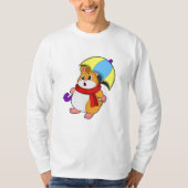Hamster am Regen mit Umbrella T-Shirt (Vorderseite)