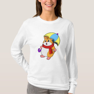 Hamster am Regen mit Umbrella T-Shirt