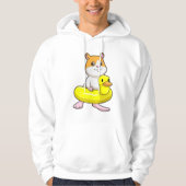 Hamster am Strand mit Duck als Swim-Ring Hoodie (Vorderseite)